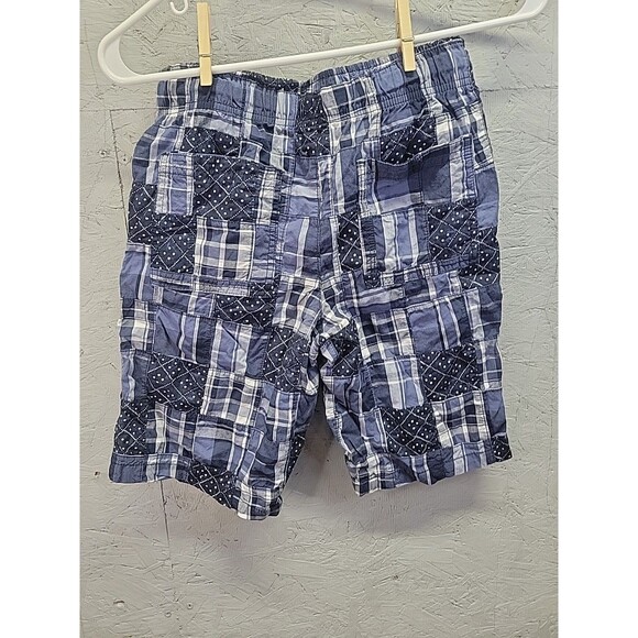 BOYS SHORTS Size 12 Gymboree Plaid Blue White Elastic Waist - Picture 4 of 6